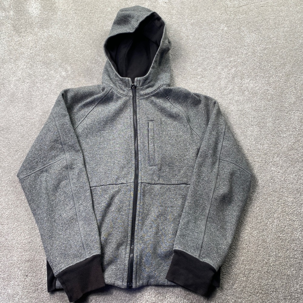 Lululemon Full Zip Hoodie Women S Gray Black Heathered Knit Athletic Jacket